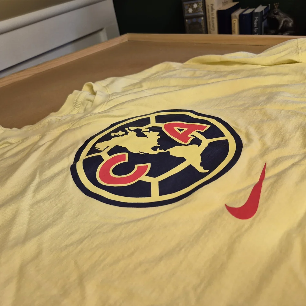Nike Yellow Short Sleeve Tee with Red and Blue Logo 2742/2